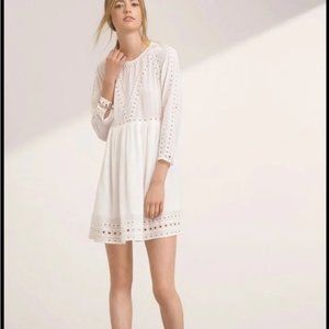 Wilfred Aritzia cream coloured eyelet dress - Loisel Dress